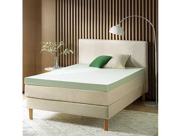 ZINUS 4" Green Tea Memory Foam Mattress Topper