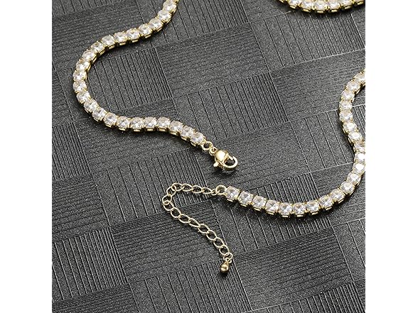 Episkeyk Tennis Necklace CZ Gold 16"