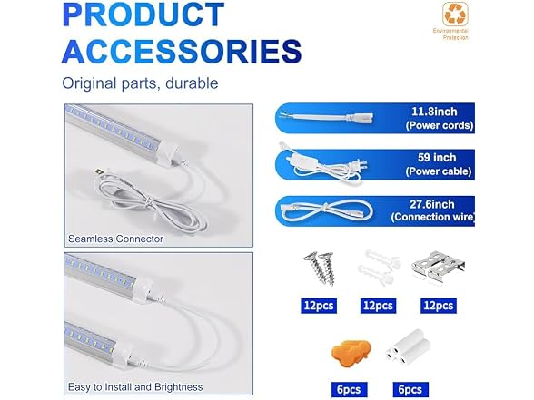 AQIQUUT 4FT 50W Led Shop Light 6-Pack