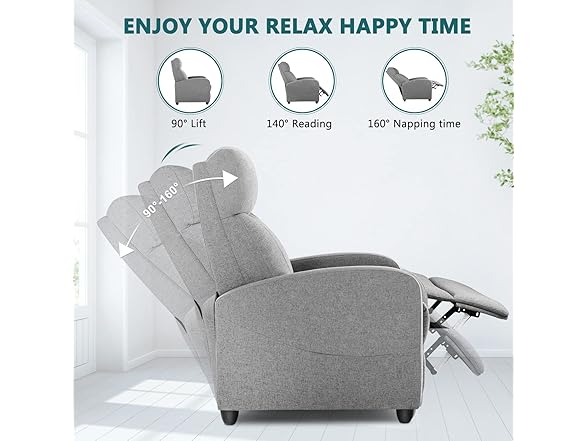SMUG Fabric Home Theater Seating with Lumbar Support