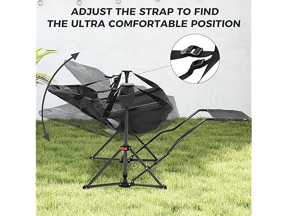 Ainfox Hammock Camping Chair with Footrest, Foldable Portable Rocking Chairs for Adults