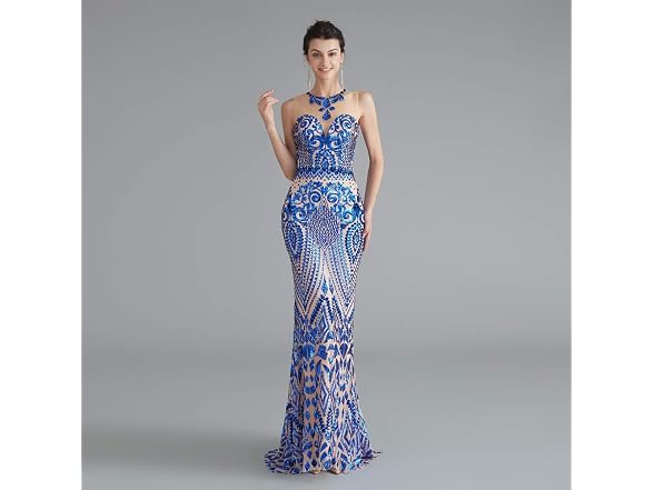Leyidress Women (8) Sexy Sequins Trumpet Dress