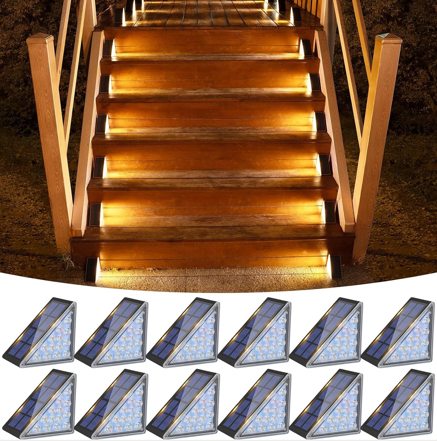 Hakol 12 Pack Solar Step Lights, 80 Lumen - Gallery 6
