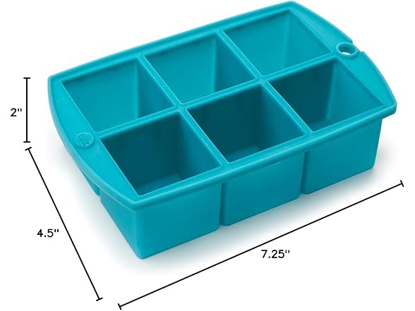 Tulz Mega Ice Block Tray, Silicone, Teal