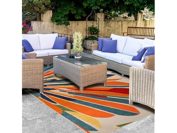 Superior Modern Geometric Abstract Indoor Outdoor Rug