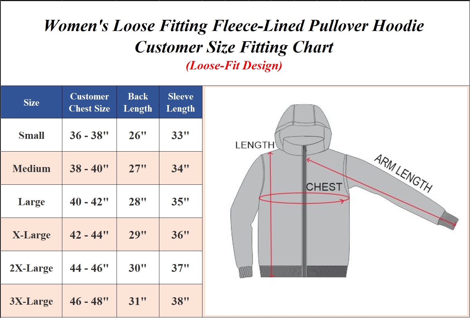 3Pk Womens Loose Fit Pullover Hoodie - Gallery 9