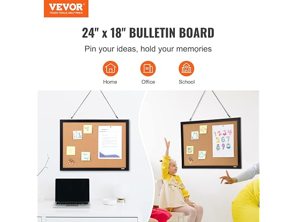 VEVOR Cork Board, 24 x 18 inch