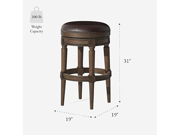 Maven Lane 31" Pullman Backless Swivel Bar Stool