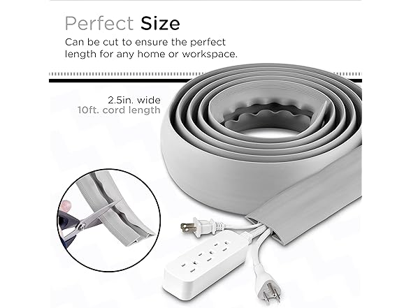 Cordinate 10ft Floor Cord Cover, Cable Protector