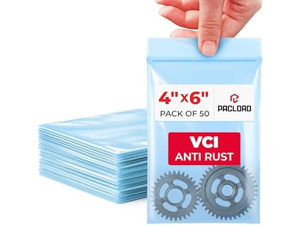 VCI Reclosable Poly Bags 4" x 6", Pack of 50