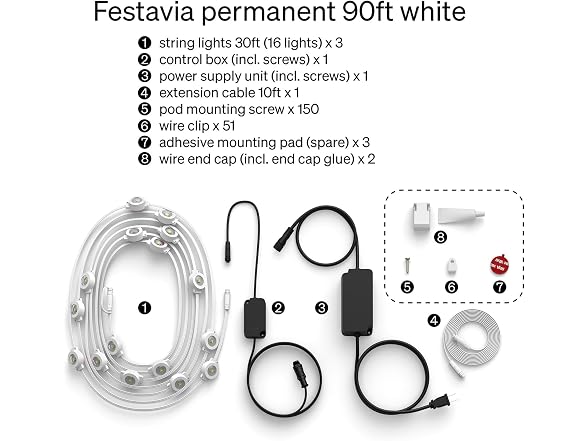 Philips Hue Festavia Permanent 27m 48pod Wh NAM