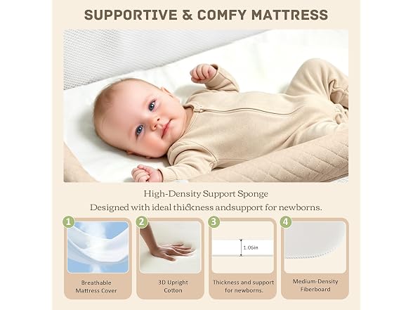 Bolmen Beige Baby Bassinet Bedside Sleeper