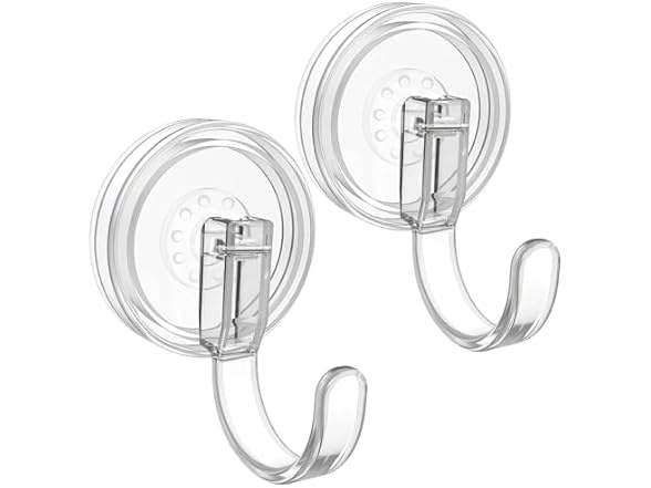 2P Clear Wreath Hanger Suction Cup Hook