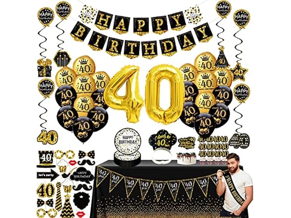 40th Birthday Decorations (76pack)