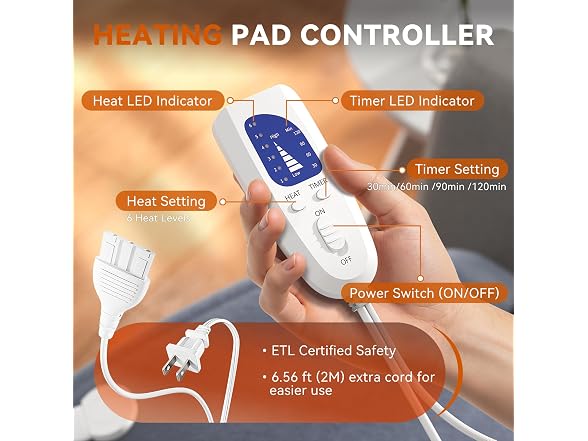ReliefRX Snug Fit Heating Pad Neck and Back