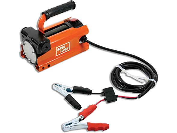 Pompe électrique Portable 2,6 GPM - Transfert Essence, Diesel, Huile - Fonctionne Sur Piles - Tuyau Rétractable 90 Cm