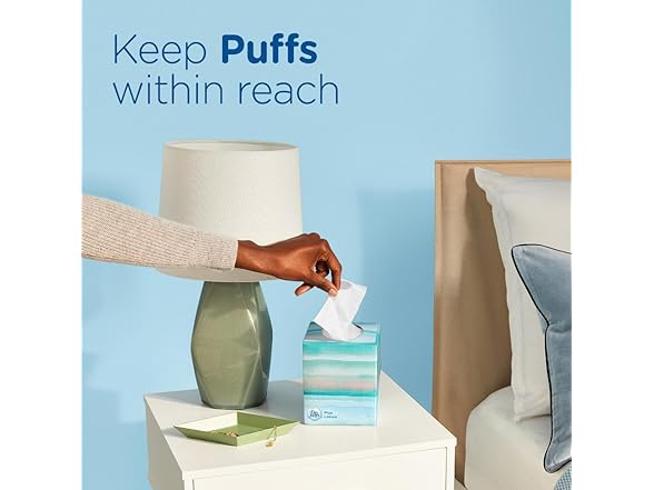 Puffs Plus Lotion Facial Tissues, 1 Family Box, 124 Tissues per Box