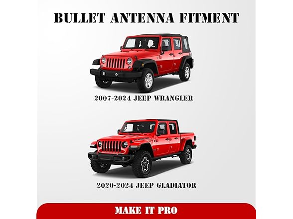 KitsPro 50 Cal Antenna for 2007-2023 Jeep