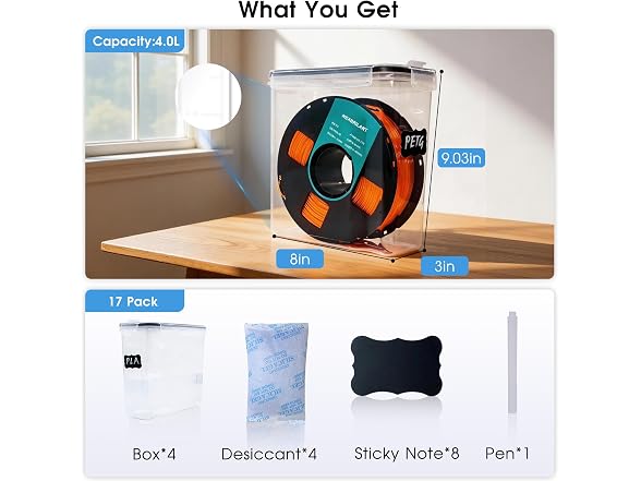 Filament Storage Box 4 Pack 4L Airtight