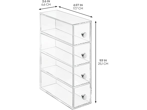 iDesign 4-Drawer Organizer, Clear