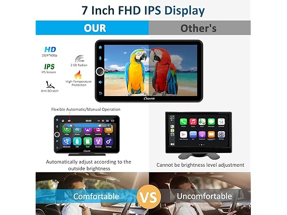 7" Wireless CarPlay Android Auto Radio