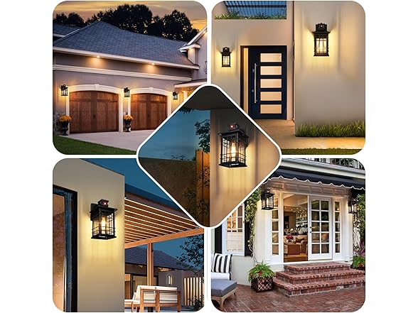 Kondras Motion Sensor Outdoor Wall Lights Black