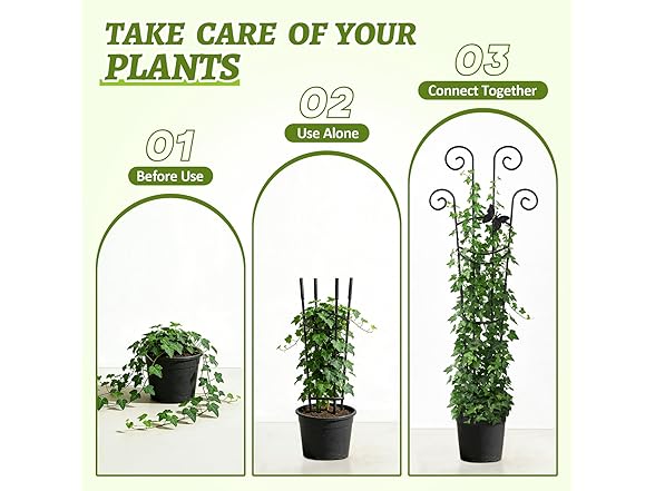 Netuaoo Metal Garden Plant Trellis 4 Pack