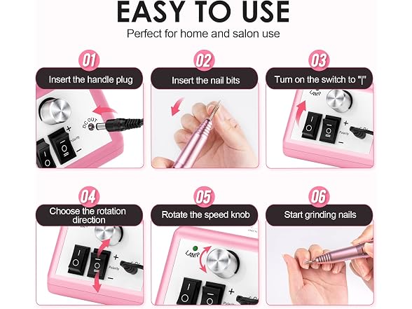 Subay Electric Nail Drill Manicure Pedicure Kit