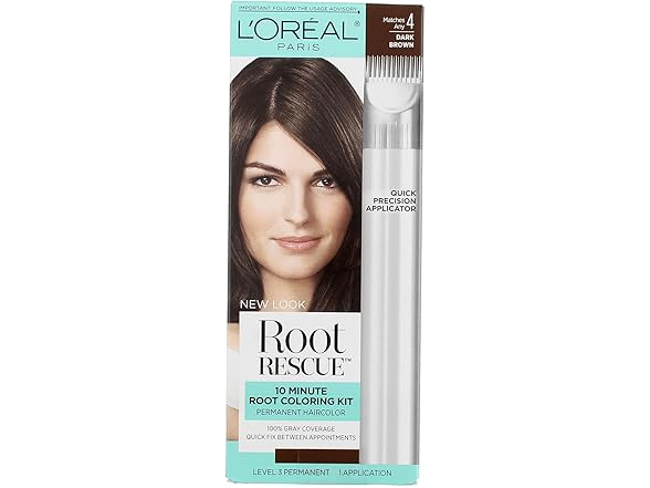 L'Oreal Root Rescue #4 Dark Brown Hair Color, 1ct