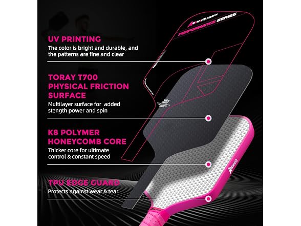 Pink Carbon Fiber Pickleball Paddle