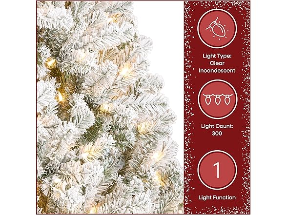 6 ft Pre-Lit Flocked Acacia Artificial Tree