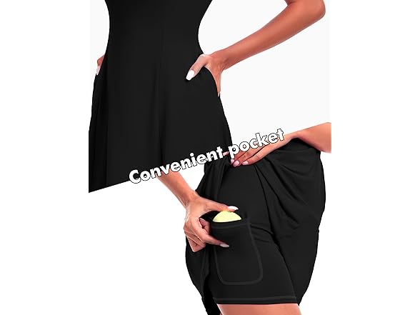 Fkeep Women Golf Dress Tennis Dresses (Black Dress