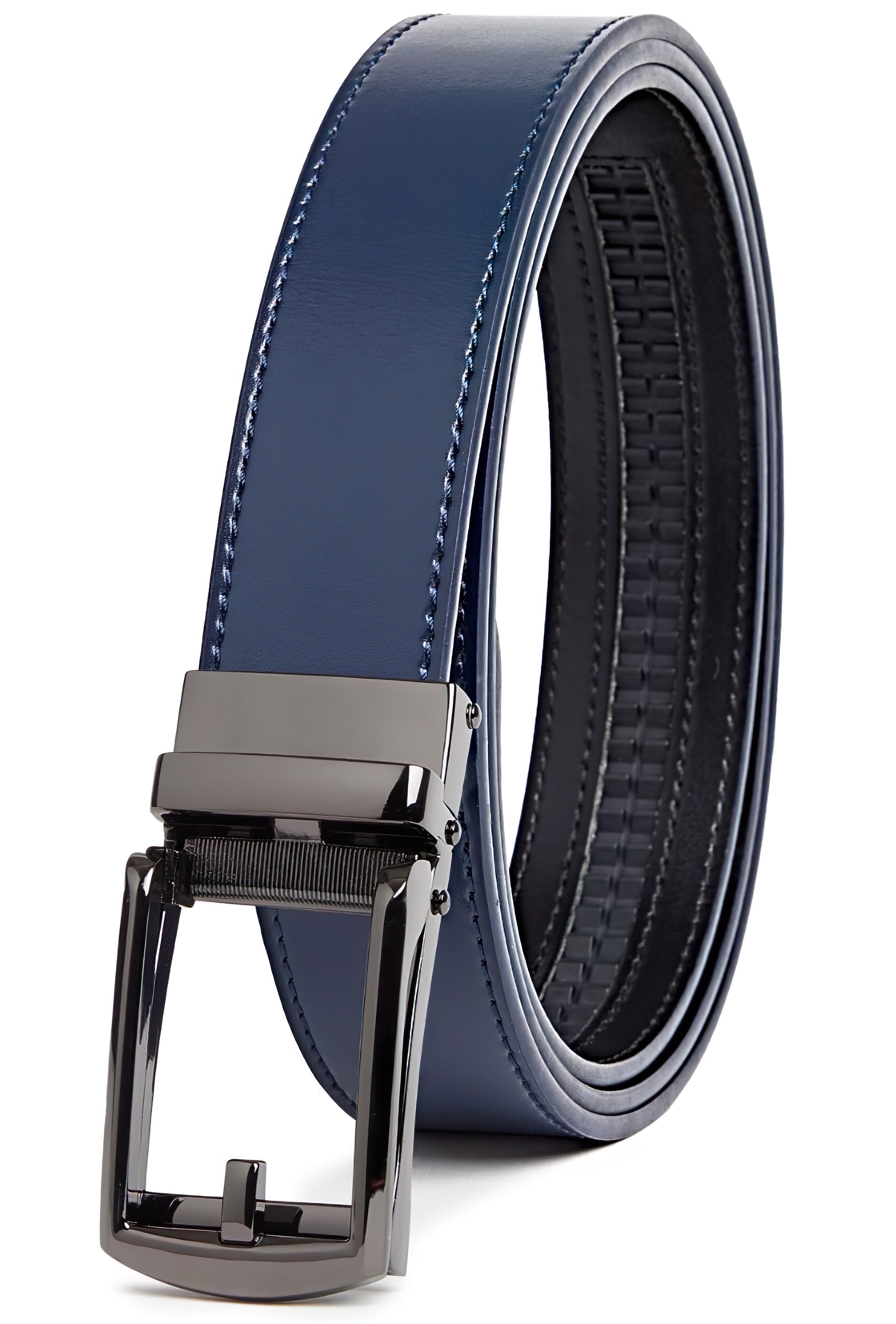 Carlo Fellini Mens Leather Ratchet Belt - Gallery 42