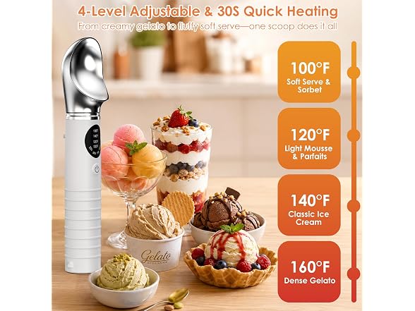 4 Heating Levels Electric Ice Cream Scooper
