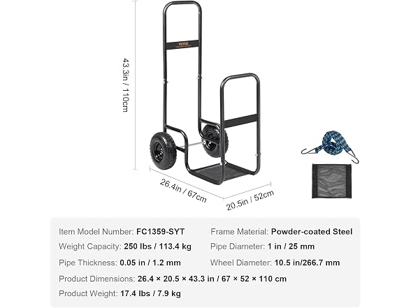 VEVOR Firewood Log Cart