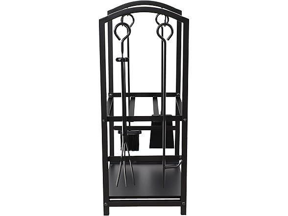 Sunnydaze 4-Piece Fireplace Log Rack & Tool Set