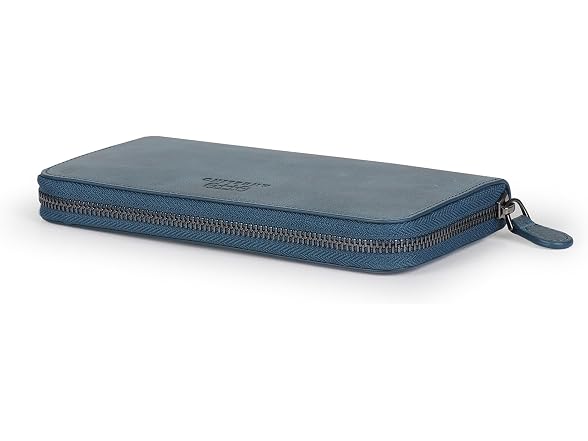 Otto Angelino Genuine Leather Zippered Clutch