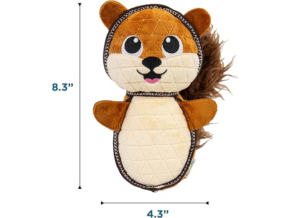 Outward Hound Xtreme Seamz Dog Toy, Reinforced, Squirrel
