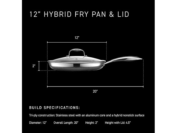 Hexclad 12 HexClad Hybrid Pan with Lid - Gallery 3