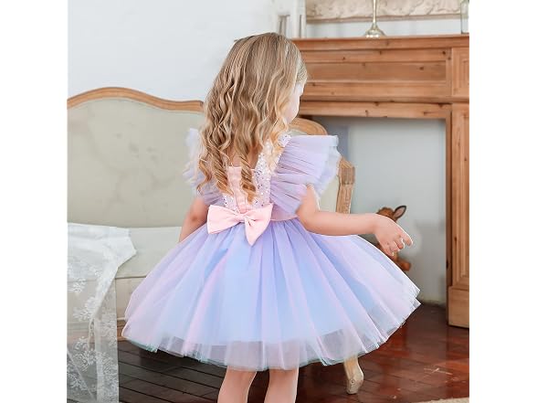 Ttyaovo (2-3T) Flower Girl Tulle Birthday Dress