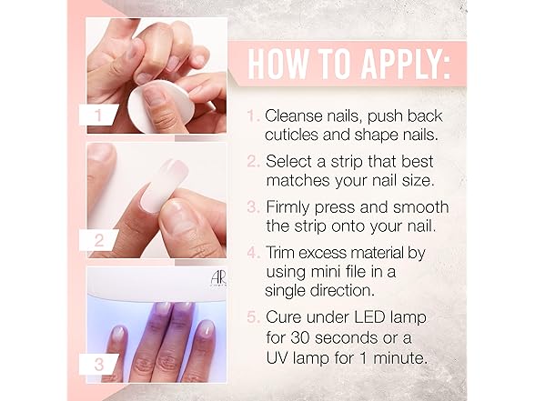 Ardell Nail Addict Semi Cured Gel Strips FIrst Kiss