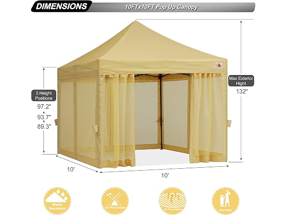 ABCCANOPY 10x10 Easy Pop Up Gazebo