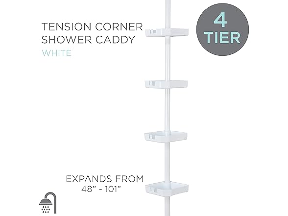 Bath Bliss 4 Tier Corner Shower Caddy