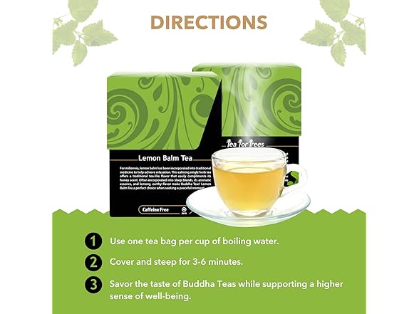 18CT Buddha Teas Organic Lemon Balm - OU Kosher