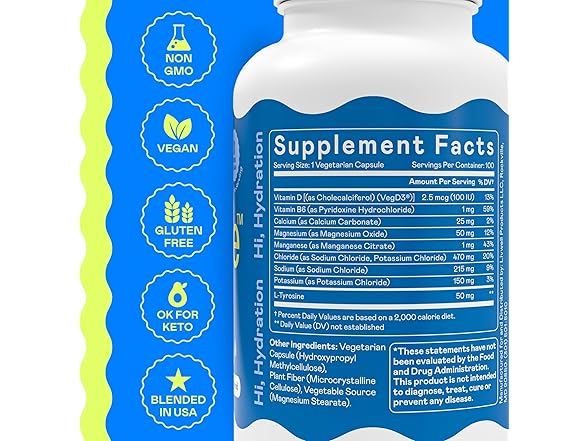 Hi-Lyte Unflavored Electrolyte Capsules 100ct