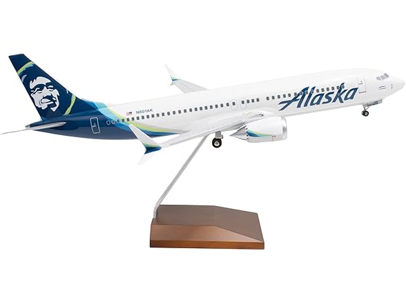 Sky Marks Alaska Airlines 737 MAX 8 1/100 Airplane Model w