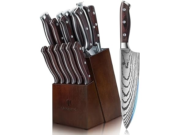 16-Piece High Carbon Knife Set w/ Block