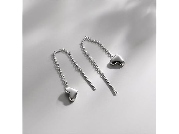 Heart Threader Chain Earrings