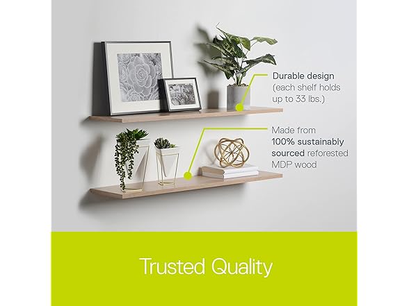 Delta Cycle & Home Wall Mounted Floating Shelves, 2Pk