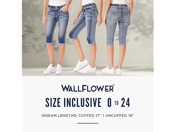 WallFlower Women's (15) Luscious Curvy 17” Jean Ca